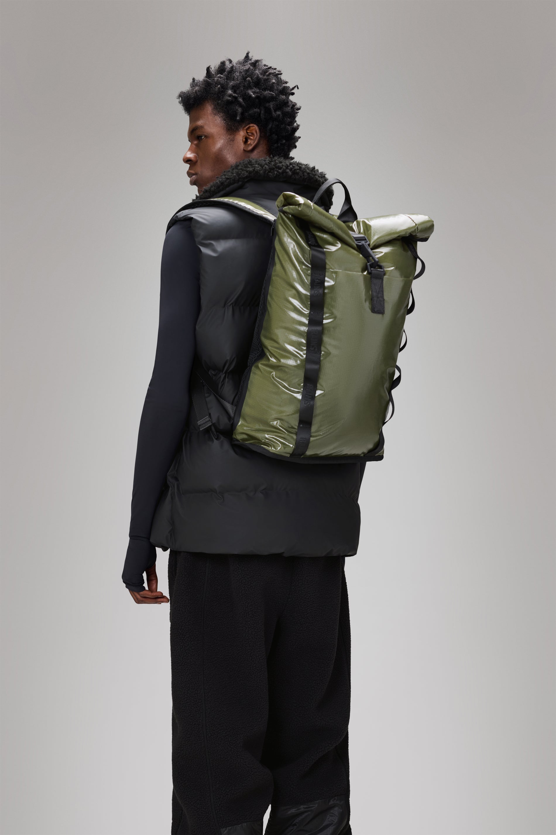 RAINS Sibu Rolltop Rucksack Marsh Backpack